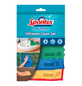 Spontex Microfibre Ultimate Clean Set 3 Pack
