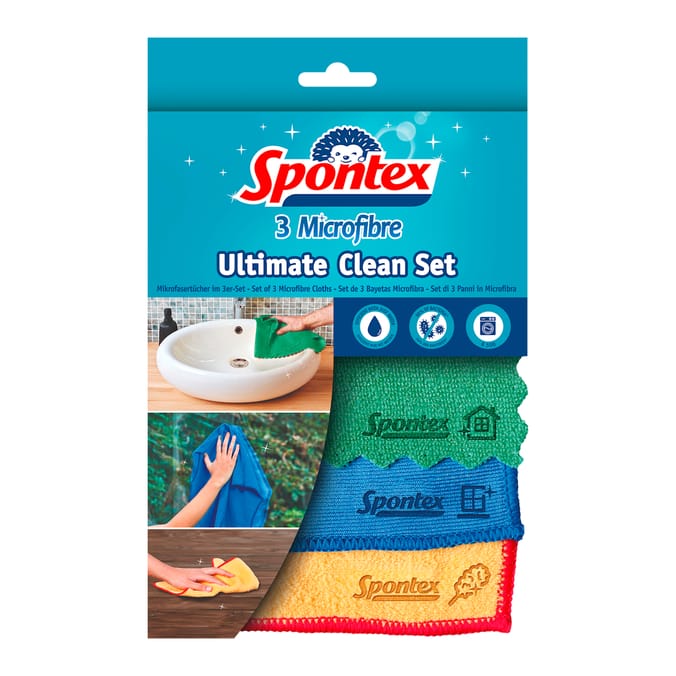 Spontex Microfibre Ultimate Clean Set 3 Pack
