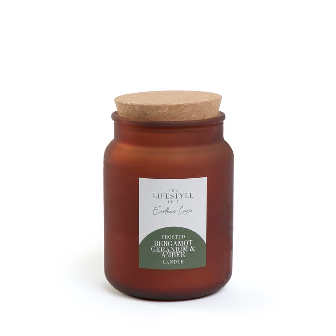 The Lifestyle Edit Frosted Bergamot Geranium & Amber Candle
