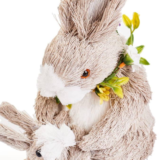 Hoppy Easter Bunny With Flower Necklaces Decoration