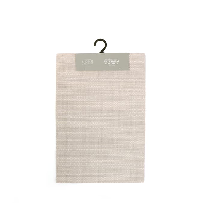 Home Collections Metallic Finish Rectangular Placemats Pack Of 2
