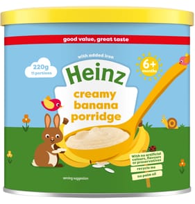 Heinz Creamy Banana Porridge Baby Food 6+ Months 220g