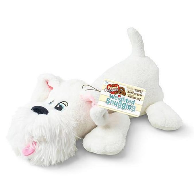 Pound Puppies Weighted Snuggles Plush - White
