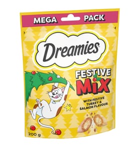 Dreamies Cat Treat Christmas Biscuit Mix 200g - Turkey & Salmon