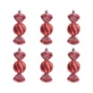 Festive Feeling Round Sweet Hanging Decoration 6 Pack - Pink/Red 