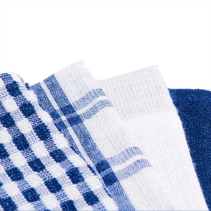Set of 3 Blue & White Checkered Dish Towel, 30