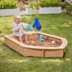 Liberty House Toys Kids Boat Sandpit with Seating and Cover