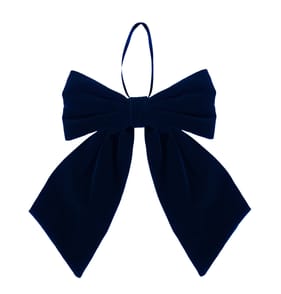 Frosted Spirit Medium Velvet Bow - Navy