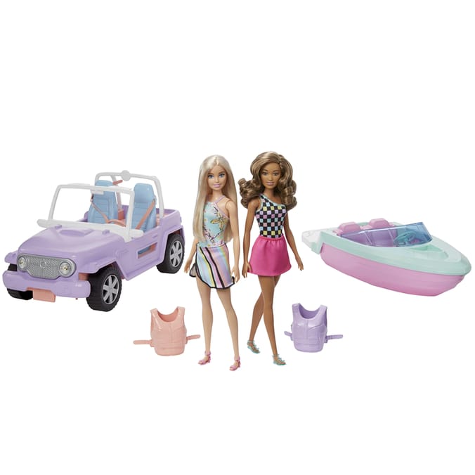 Barbie Dolls Boat SUV Car GXD66 Home Bargains