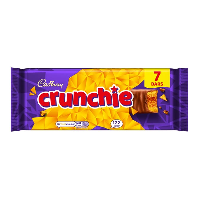 Cadbury Crunchie Chocolate Bar 7 Pack Multipack 182.7g