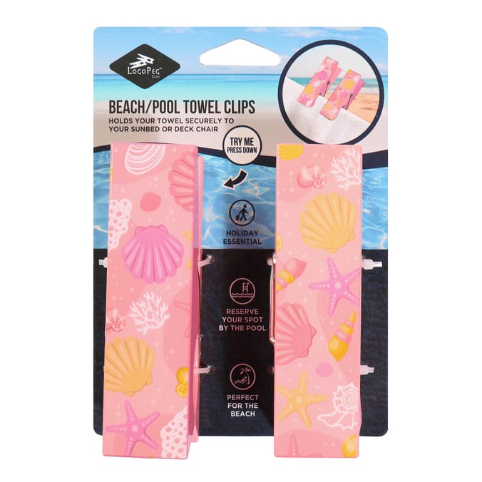 Logo Peg Beach Towel Clip 2 Pack