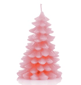 Joyful Xmas Tree Candle 15cm - Pink