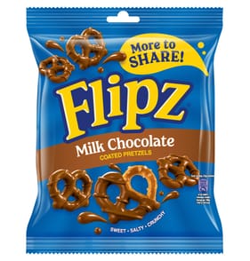 Flipz Mega Bag Milk Chocolate Coated Pretzel Snacks 150g