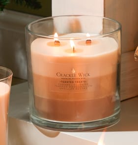 Crackle Wick Trio Scented Candle 1.2kg - Toasted Treats