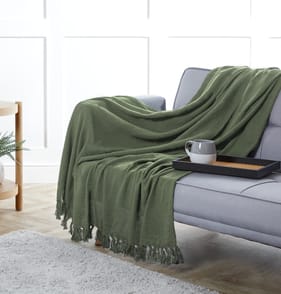 Home Collections Cotton Throw - Green