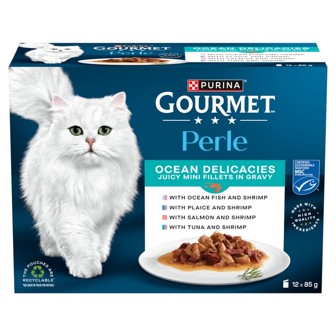 Gourmet Perle Ocean Delicacies in Gravy Wet Cat Food 12 x 85g