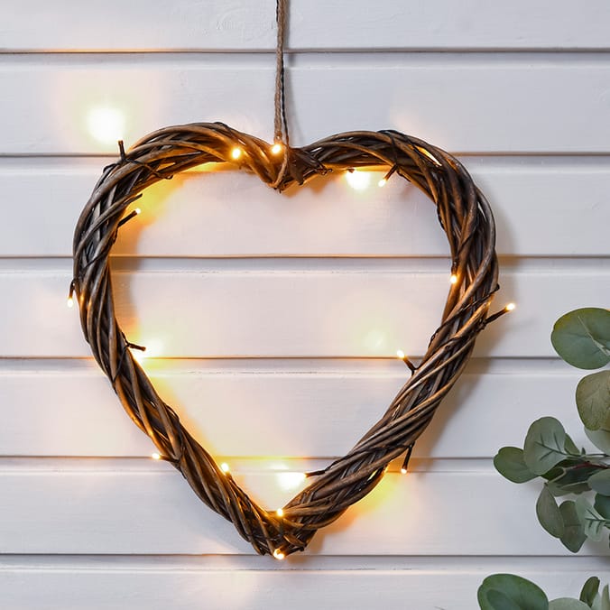 The Outdoor | LED Solar Wicker Living Light 20 Collection Home Bargains Heart
