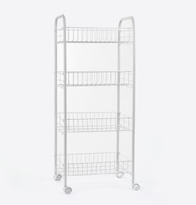 Kitchen Solutions Four Tier Multi Storage Trolley - White