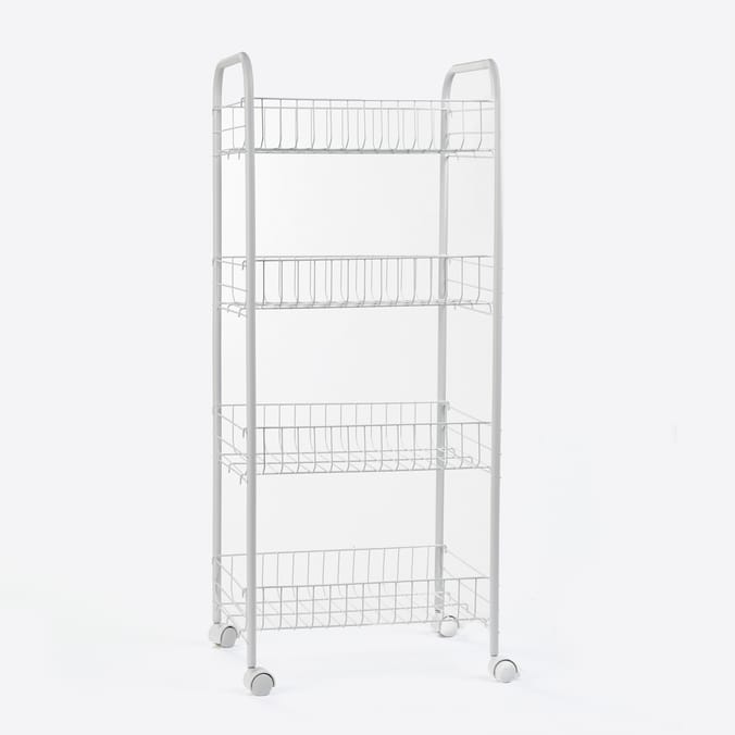 Four Tier Multi Storage Trolley - White