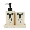 Bath Bow Bathroom Soap Dispenser, Tumbler & Tray