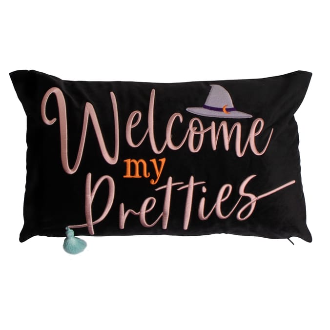 Spooks Spells Cushion Welcome My Pretties Home Bargains