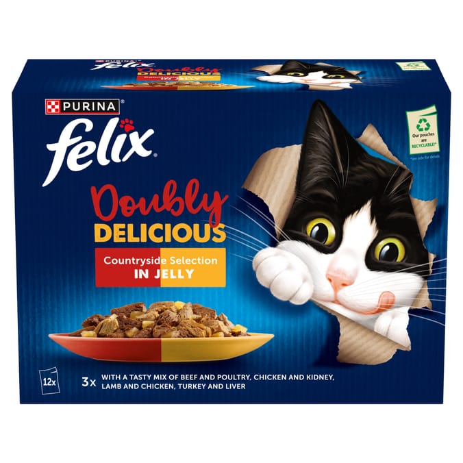 Felix Doubly Delicious Countryside Selection in Jelly Wet Cat Food 12x 85g