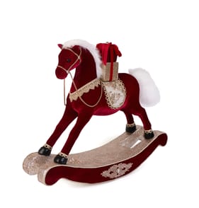 Festive Feeling Plush Rocking Horse - Red