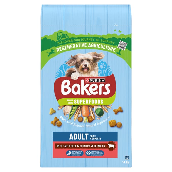 Bakers Superfoods Beef With Vegetables Dry Dog Food 14kg