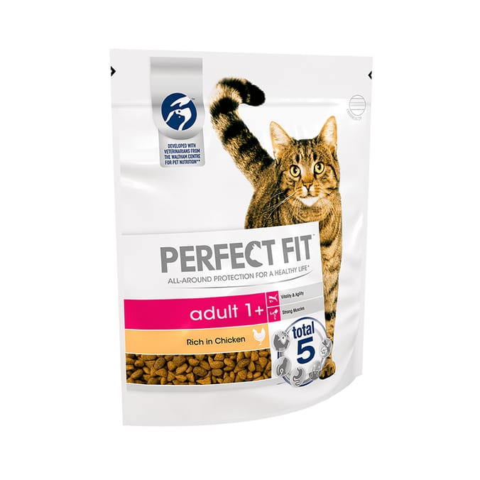 Perfect Fit Adult 1+ Complete Dry Cat Food Rich in Chicken 750g