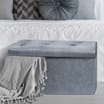 Home Collections Large Poly Linen Ottoman - Dark Grey