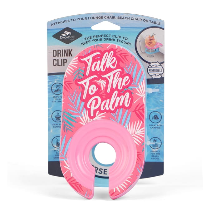 Logo Pegs Drink Clip Holder - Talk To The Palm
