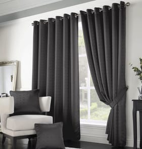 Alan Symonds Madison Fully Lined Curtains - Charcoal 90 x 90