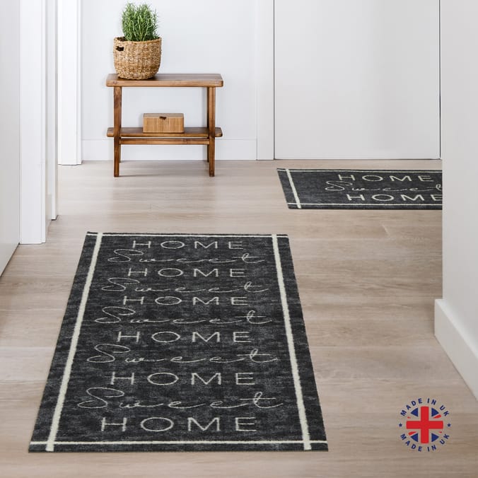 Grimebuster Home Sweet Home Mats & Runners - Charcoal