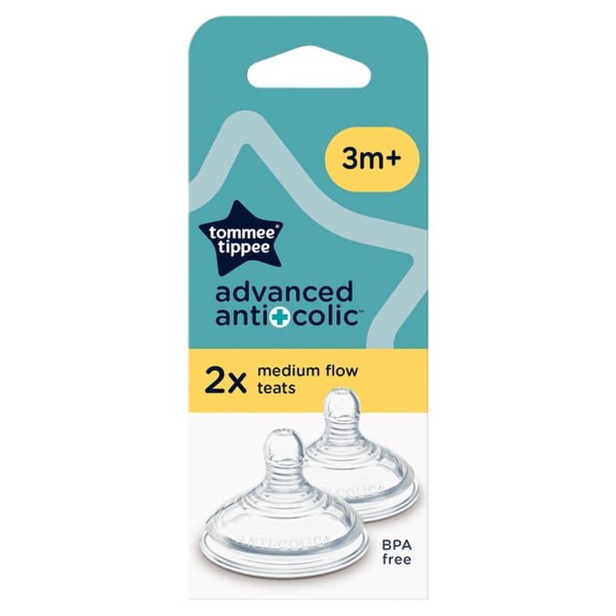 Tommee Tippee 2 Medium Flow Teats 3m+