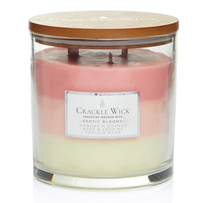Crackle Wick Candle Jar 1.2kg - Exotic Bloom