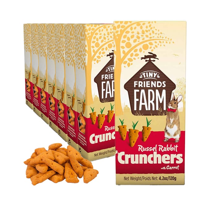 Tiny Friends Farm Russel Rabbit Crunchers with Carrot 120g x8 Home Bargains