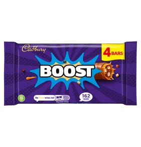 Cadbury Boost Chocolate Bar 4 Pack Multipack 126g