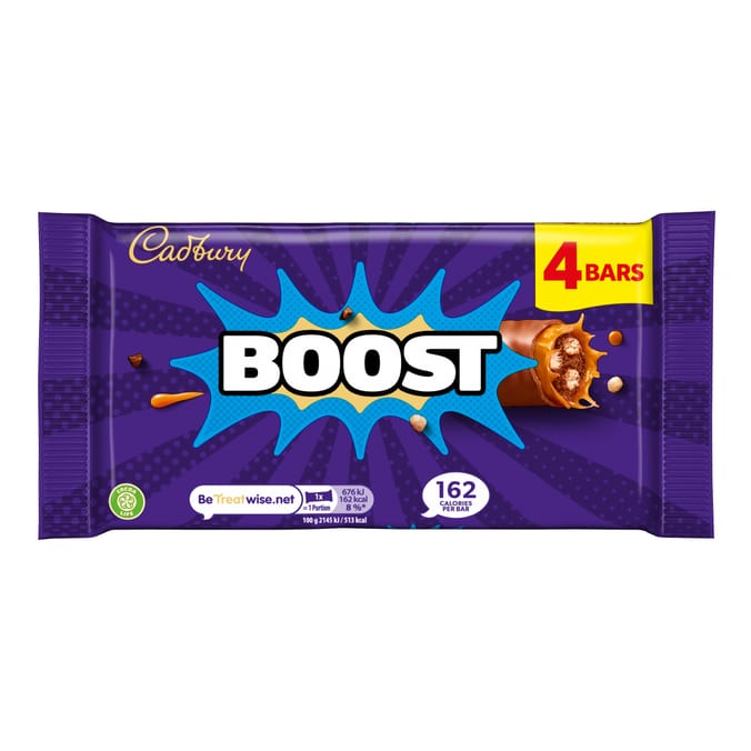 Cadbury Boost Chocolate Bar 4 Pack Multipack 126g
