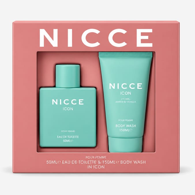 Nicce Icon For Her Eau De Toilette & Body Wash Gift Set - Lychee Amber & Vanilla 