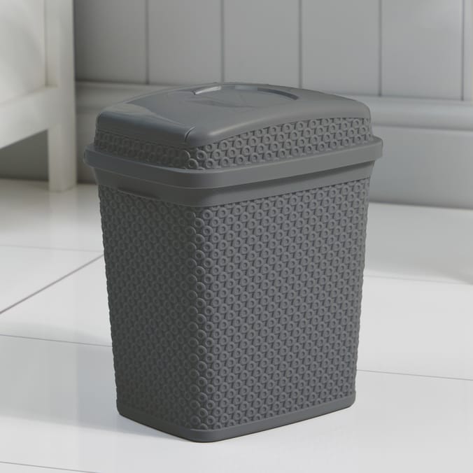  Bathroom Diamond Bin - Dark Grey