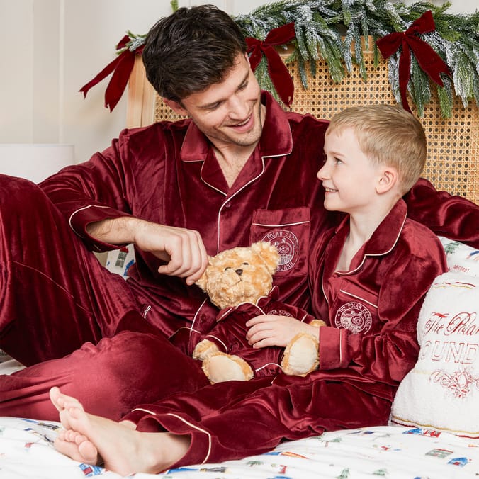 Burgundy Polar Express Younger Kids Pyjamas