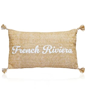 The Outdoor Edit Mediterranean Raffia Cushion - French Riviera