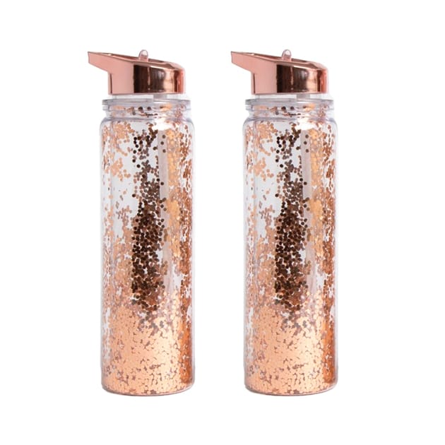 Dreamer Glitter Water Bottle 2 Pack Copper Home Bargains