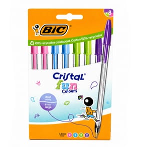 Bic Cristal Fun Ballpoint Pens Assorted 8 Pack