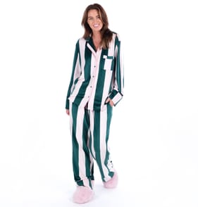 Originals Ladies Pink & Green Striped Pyjamas
