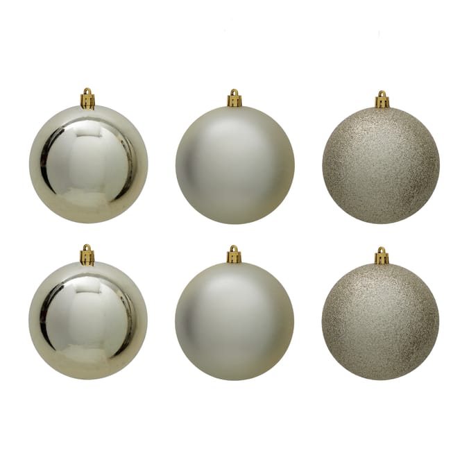 Winter Charm 10cm Bauble 6 Pack - Gold