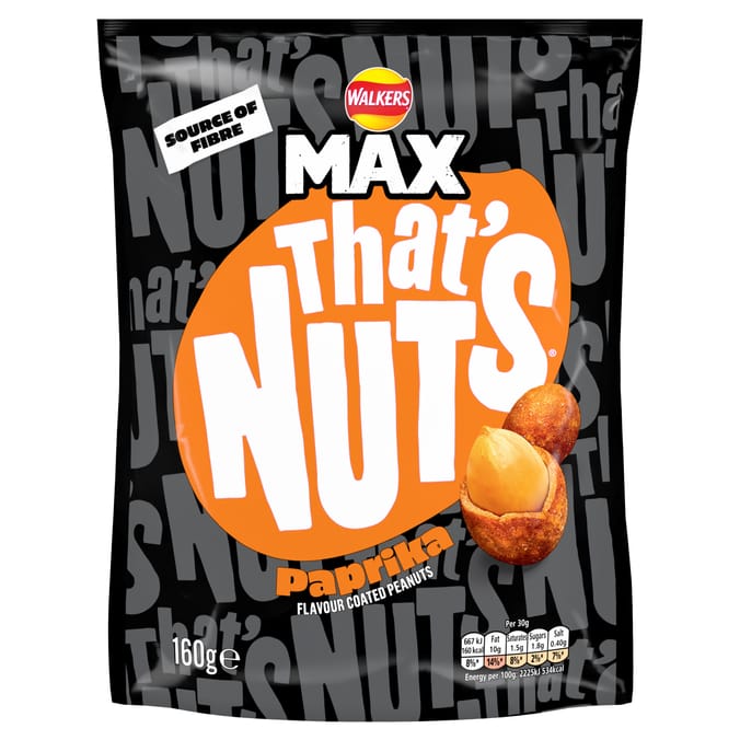 That’s Nuts Walkers Max Paprika Sharing Coated Peanuts 160g