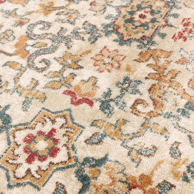 Asiatic Raja Border Runner RA04 - Cream/Red
