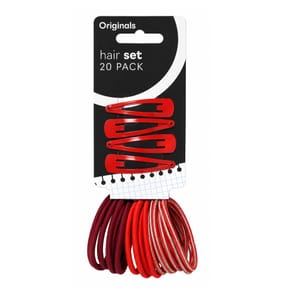 Originals Hair Clips & Bobble Set - Red