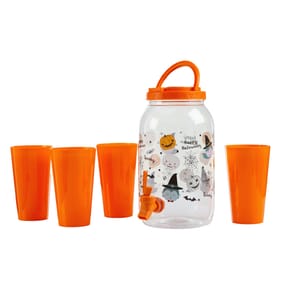 Haunted House Halloween Drink Dispenser With 4 Cups - Orange
